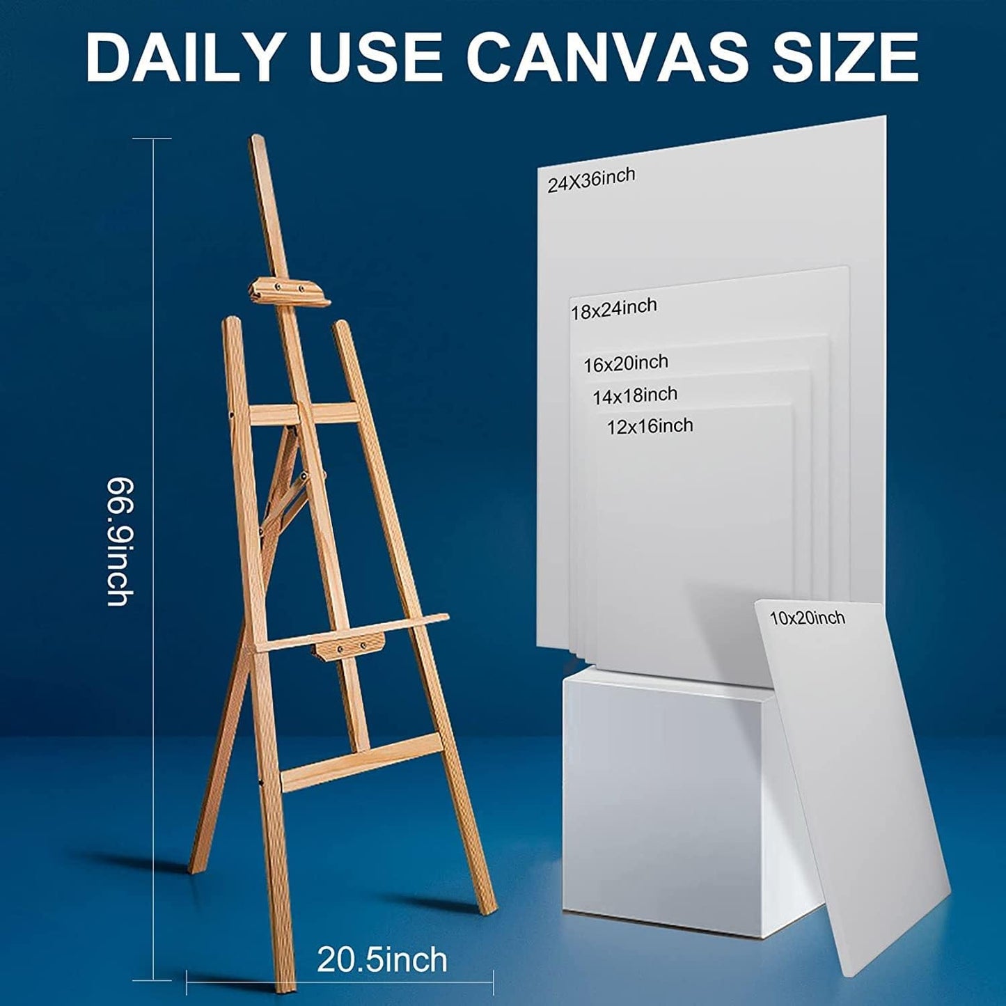 Stretched Canvases for Painting 24x48 Inch 2-Pack, 12.3 oz Triple Primed Acid-Free 100% Cotton Blank Canvas, Large Art Canvases for Oil Paint Acrylics Pouring & Wet Art Media, Pour Painting