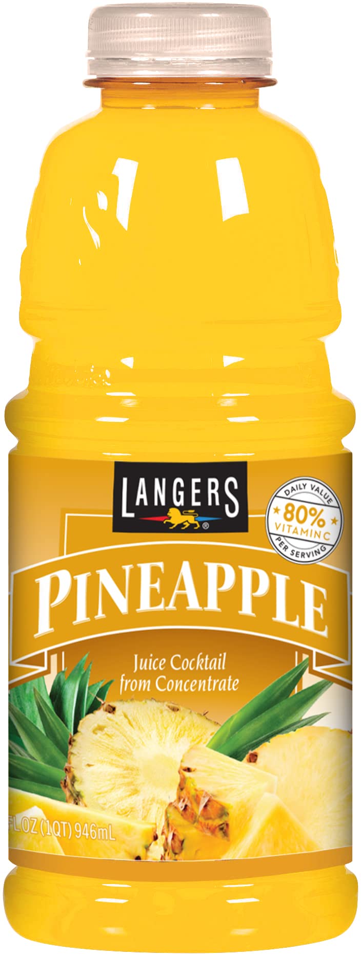Langers Pineapple Juice Cocktail 32 Fl Oz (Pack of 12)
