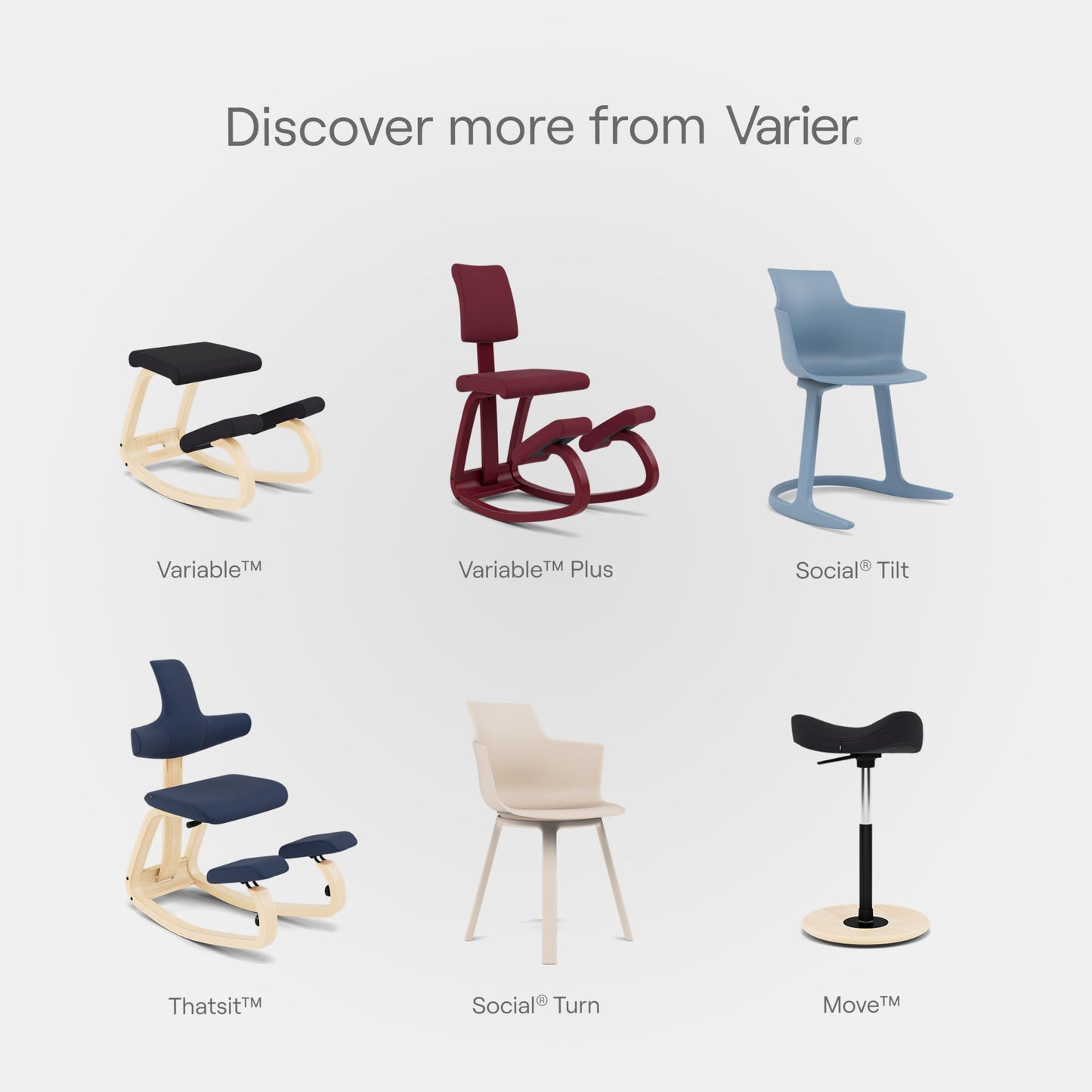 Varier Variable Monochrome Plum Ergonomic Office Kneeling Chair for Desk – Back Pain Relief, Rocking Seat for Home, Study & Posture Support – 10 Year Quality Guarantee