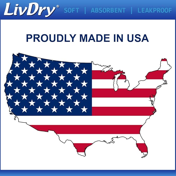 LivDry Large Ultimate Adult Incontinence Underwear, Max Absorbent Adult Diapers with Leak Protection, L, 15-Pack