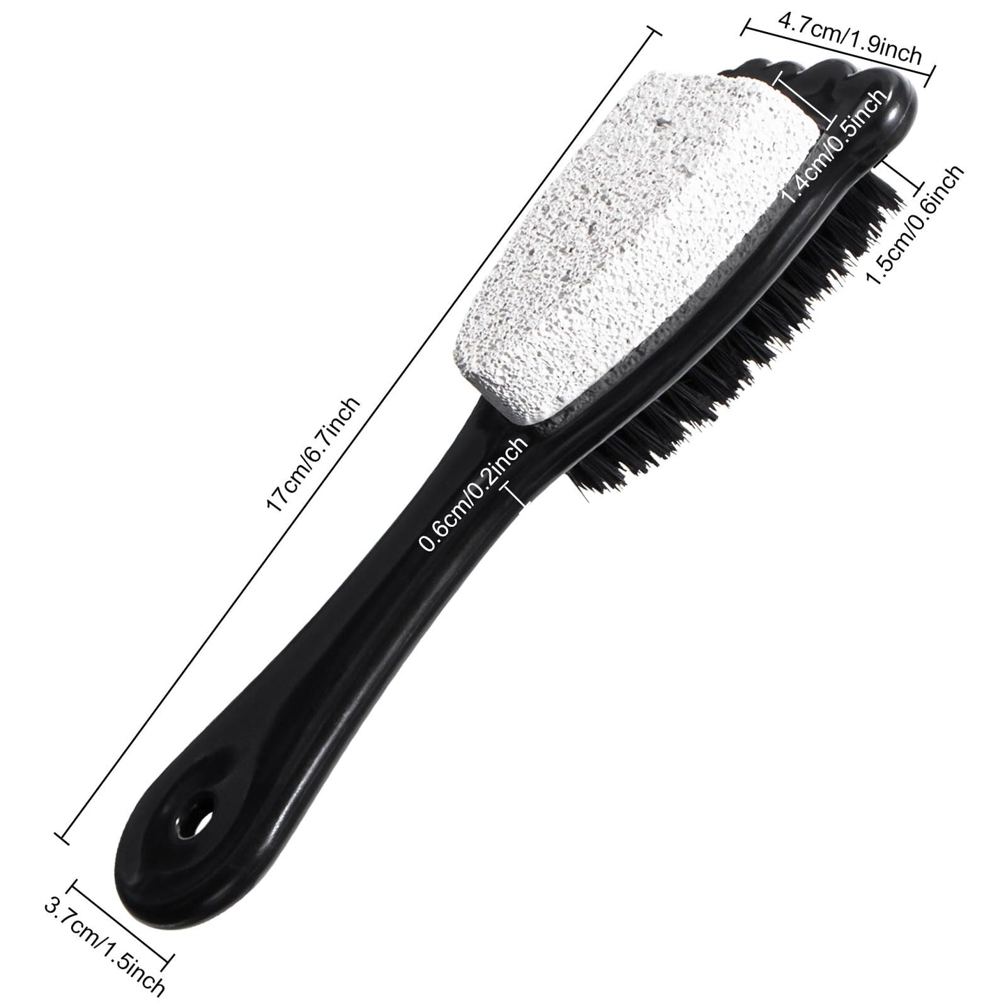 Beomeen Foot Brush and Pumice Stone for Shower with Handle, 6 Pcs Shower Foot Scrubber Callus Remover 2 in 1 Pedicure Brush with