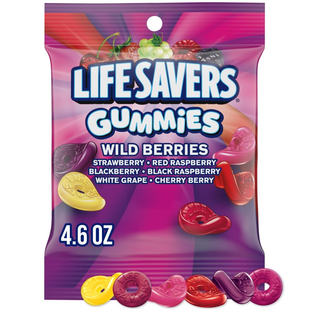 LIFE SAVERS Gummies Candy Wild Berry Gummy Candy Variety Pack 4.6 Oz Bags (Pack of 12)
