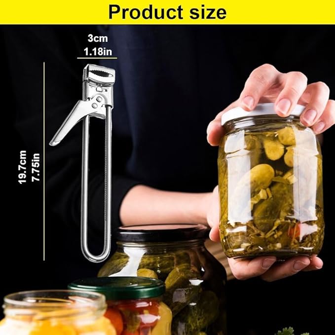 Adjustable Stainless Steel Jar Opener, 2026 New Adjustable Stainless Steel Can Opener, Manual Bottle Lids Off Cover Remover Jar Opener for Weak Hands Household Kitchen Tool (2)