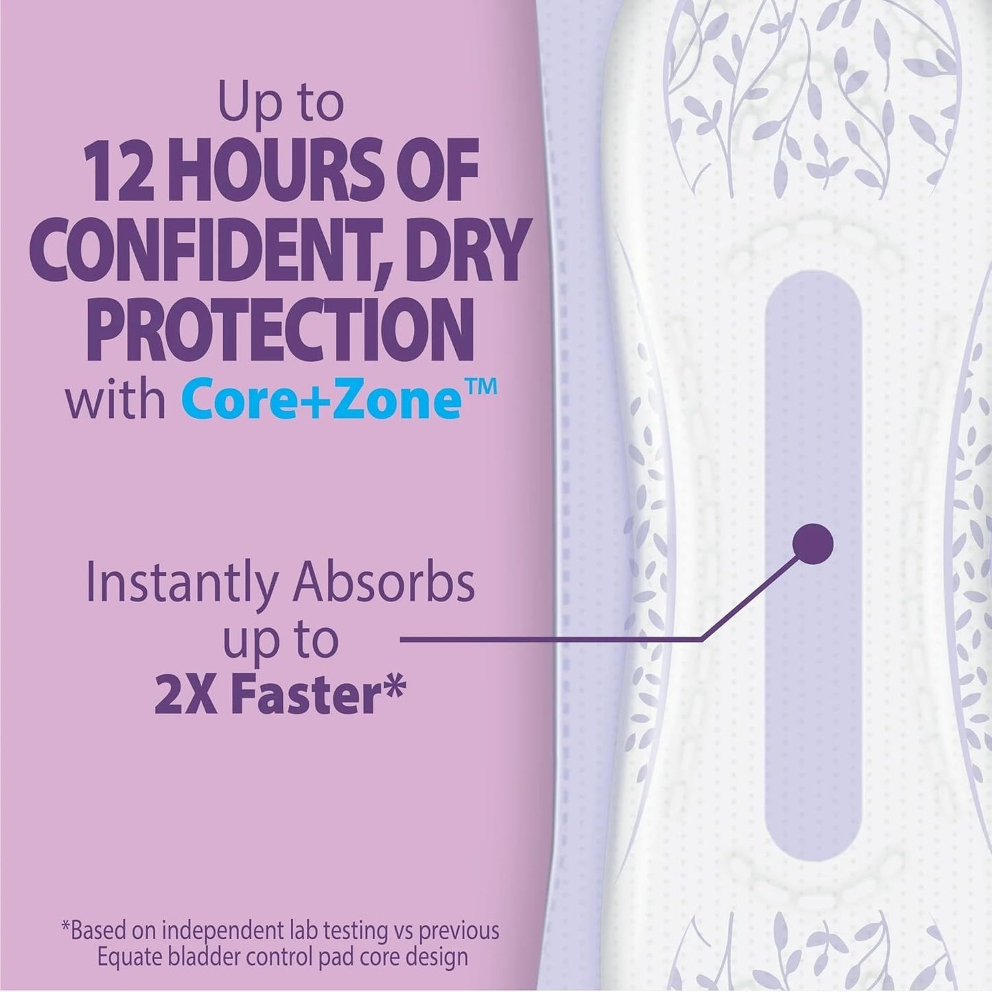 Equate Options Women's Incontinence Pads, Ultimate Absorbency, Long Length (51 Count) with IncrediShop Gift Bookmark.