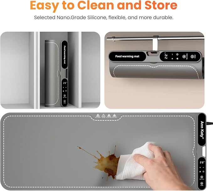 Food Warming Mat for Food XXXL 39"x15" 550W,Portable Electric Warming Tray for Buffets Party Chafing Dishes,Fast Full-Surface Heating Pads with 7 Level Temp 8 Hour Timer&Child Safety Lock