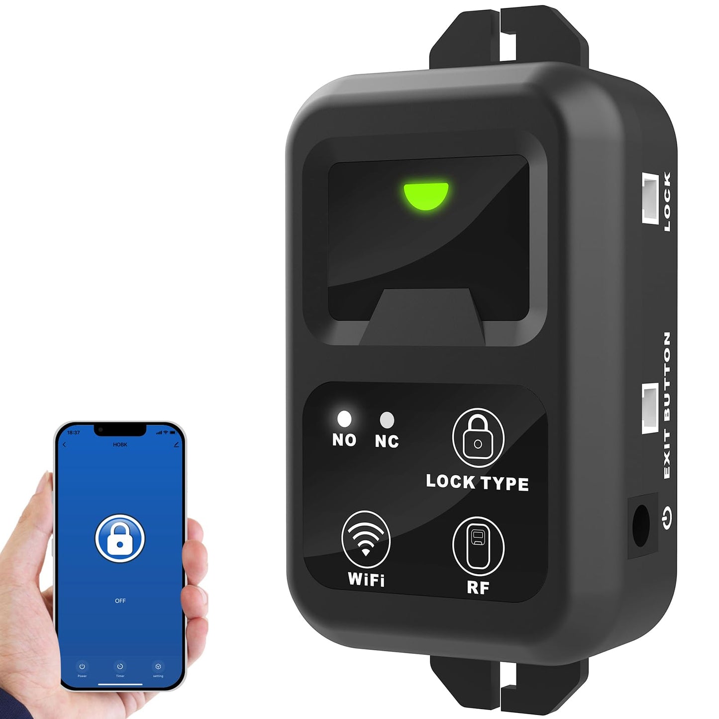 UHPPOTE 2.4GHz WiFi Outswinging Indoor 1200lb Electric Magnetic Door Lock Kit System with Remote and Smartphone app Control