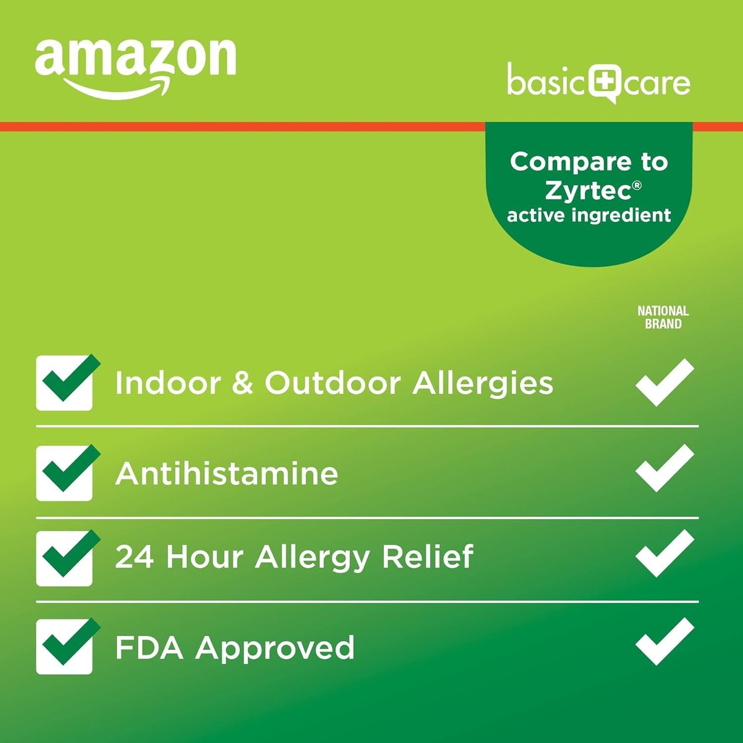 Amazon Basic Care All Day Allergy, Cetirizine Hydrochloride Tablets, Antihistamine, 10 mg, 365 Count (Packaging may vary)