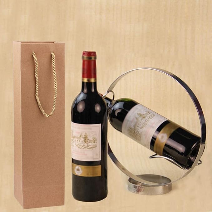 Sdootjewelry Wine Gift Bag, 20 Pack Paper Wine Bottle Gift Bags with Handles, 3.7 x 3.5 x 13.8” Wine Bags Bulk, Reusable Wine Bags, Wine Kraft Bags for Party Holiday