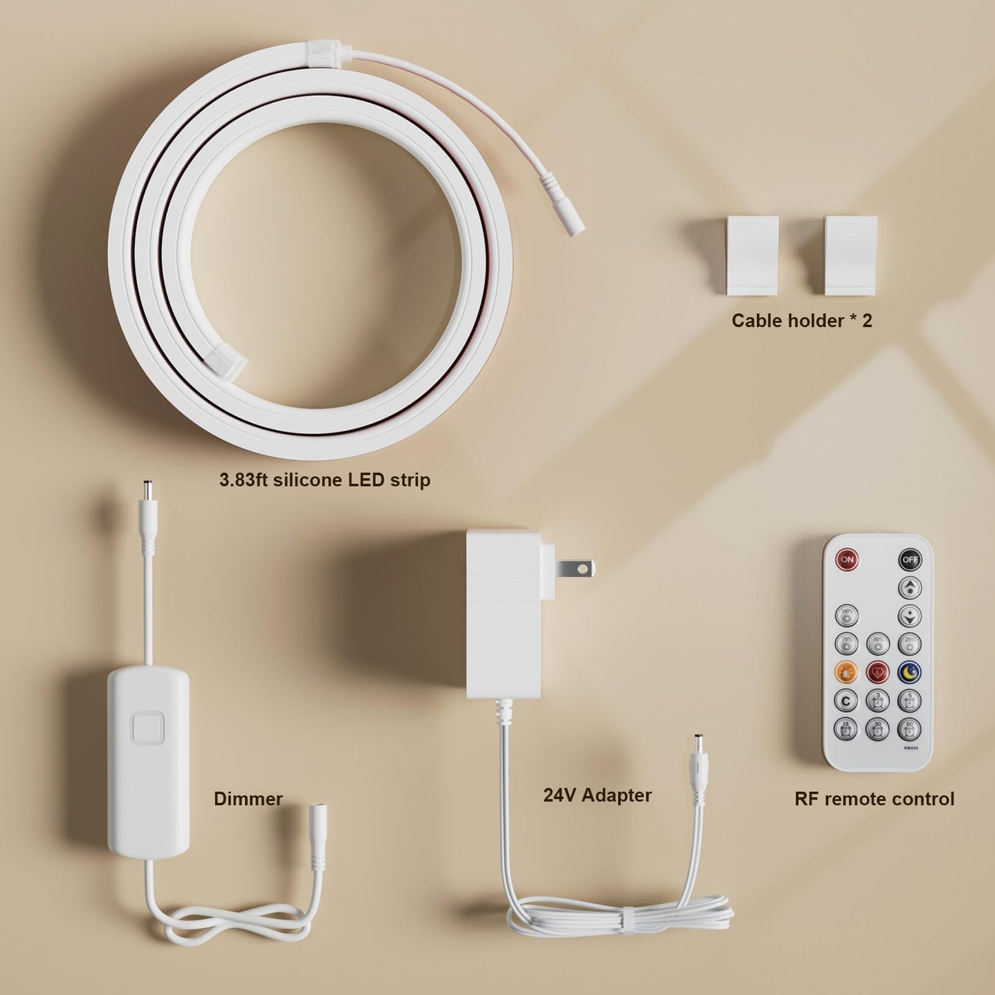 My Beauty Light Bright Silicone Led Under Cabinet Lights 3.8Ft Plug-In 4000K 950Lm Warm White Dimmable Under Cabinet Lighting Strip With Rf Remote For Kitchen Under Counter Bedroom Bathroom Decor
