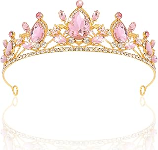 SuPoo Pink Queen Crown Princess Tiaras for Women Birthday Crown Headband Hair Accessories Crystal Pageant Tiara for Hallow...