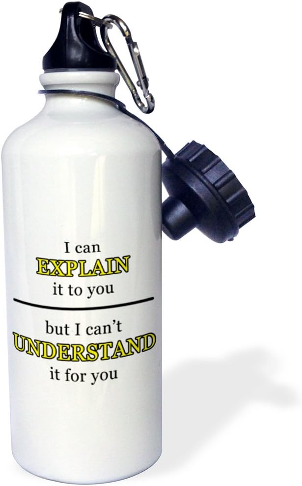 3dRose I'm The Crazy Aunt Everyone Warned You About Pink-Sports Water Bottle, 21 oz, White