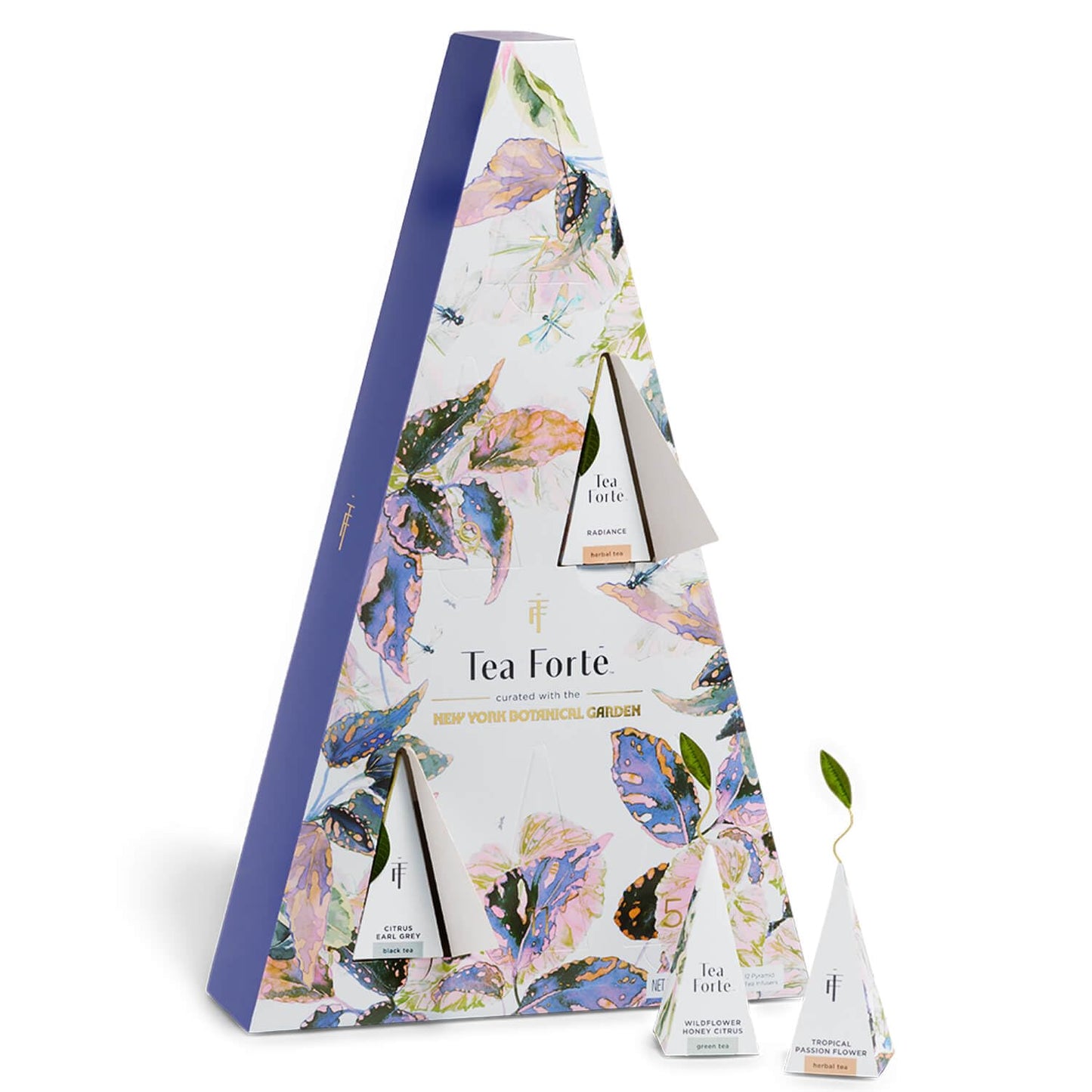 Tea Forte Demoiselle Advent Calendar Tea Gift Set of 12 Pyramid Infuser Tea Bags with Numbered Doors Variety Pack of Assorted enhanced Loose Leaf Tea Bags