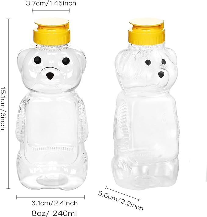 Honey Jar Honey Bottle Honey Container,10 Pack 8 Fluid Oz Honey Bottle Jars, Honey Squeeze Bottle Jars Clear Honey Containers Dispenser Honey Squeeze Bottle Juice Bottle with Flip-Top Lid