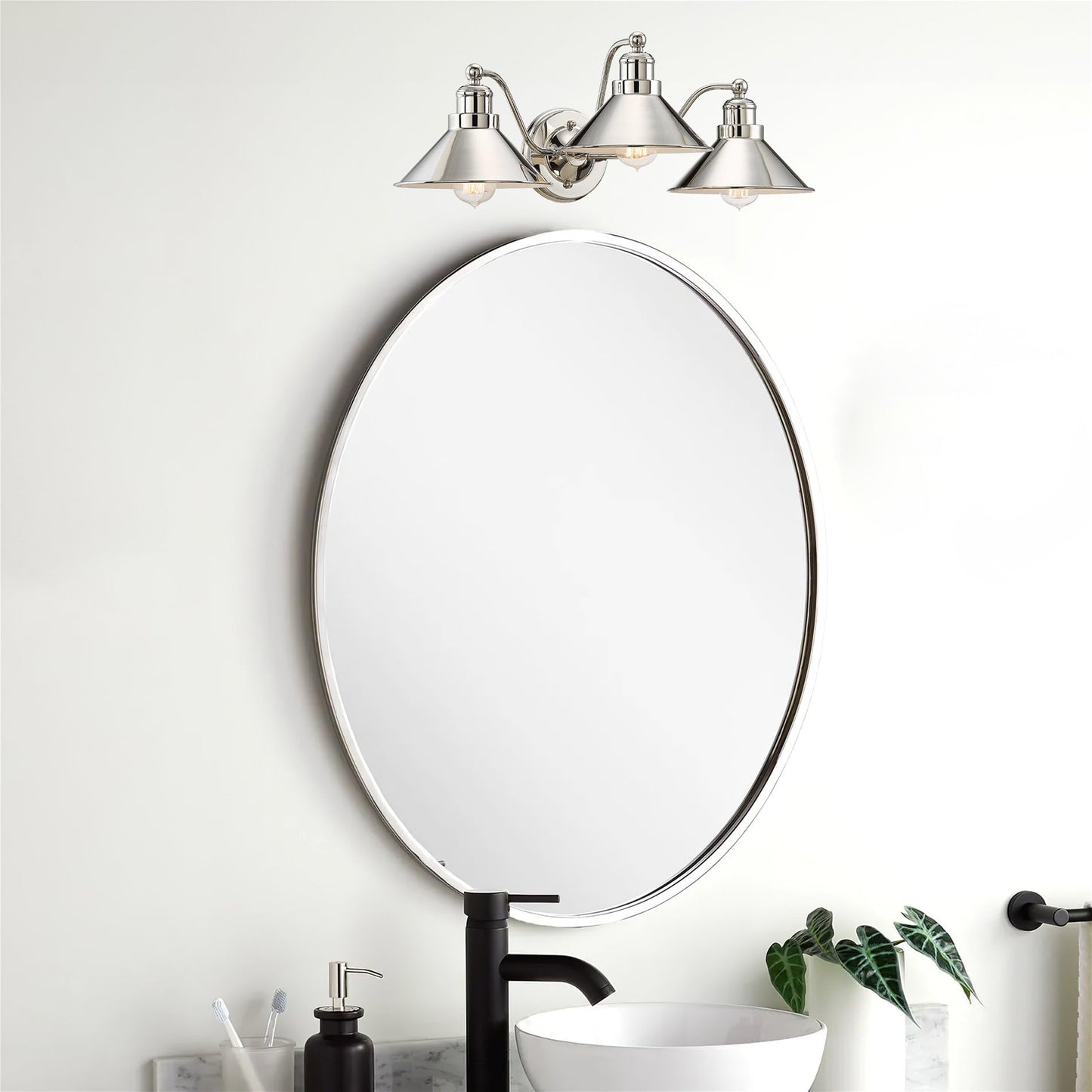 Kira Home Welton 3-Light Bathroom Light, 25.5 Polished Nickel, Metal, Modern Farmhouse Vanity Fixture, Model Rv-Wb4833-Pn