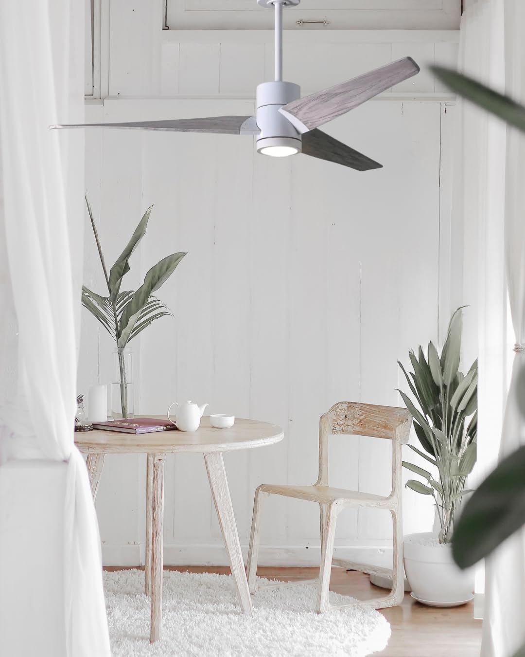 Matthews Sj-Tb-Wn-52 Super Janet Outdoor/Indoor Damp Rated 52 Ceiling Fan With Led Light And Remote & Wall Control, Silent Dc Mo