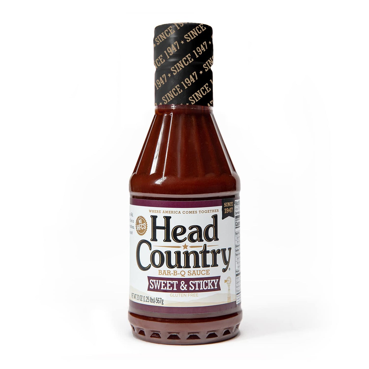 Head Country Bar-B-Q Sauce Sweet & Sticky | Gluten Free BBQ Sauce With No Allergens Or Preservatives | Sweet & Robust Championship Barbecue Sauce Great on Beef Pork & Chicken | 20 Ounce Pack of 1