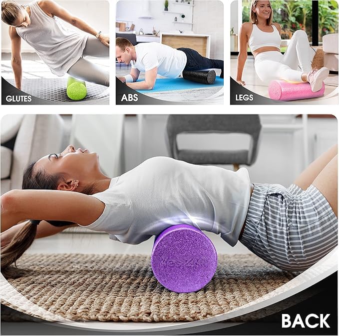 Yes4All High-Density Foam Roller for Back Pain Relief, Yoga, Exercise, Physical Therapy, Muscle Deep Tissue Massage 12-18-...