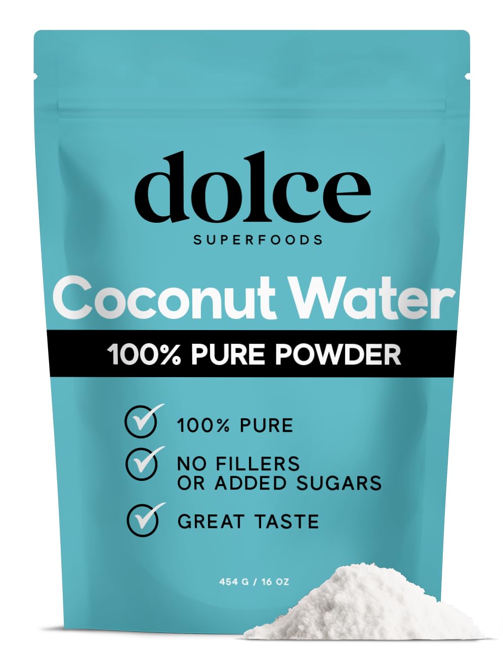 Dolce Superfoods Coconut Water Powder Natural Electrolyte Powder for Daily Hydration & Wellness Powdered Coconut Water with Potassium Sodium & Magnesium 1lb