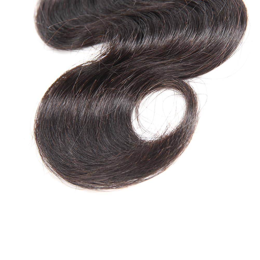 Body Wave Human Hair Bundles - Brazilian 2 Bundles for Black Women, 20 22 Inch, 10A Grade 100% Unprocessed Extensions, Natural B