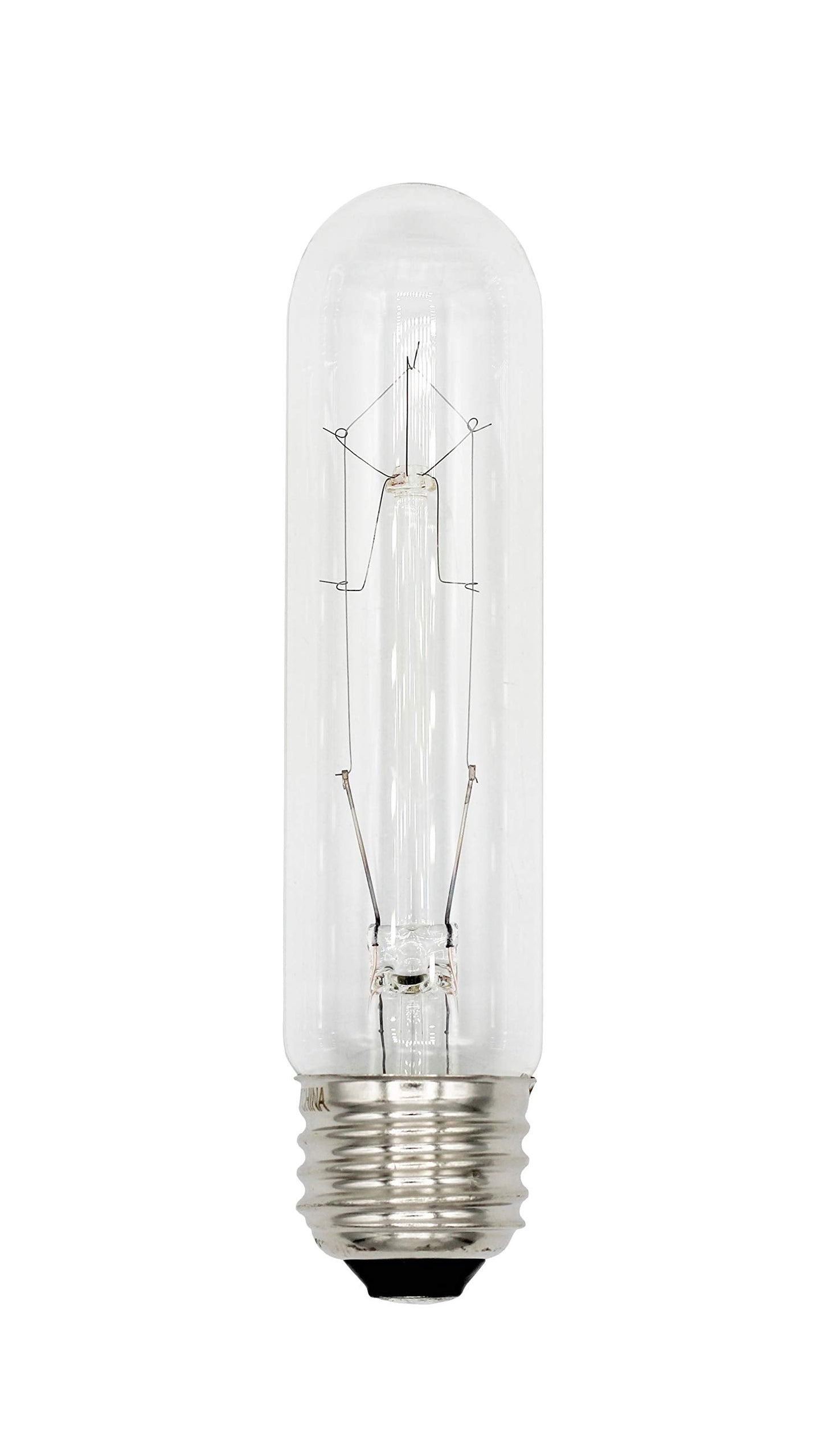 Creative Hobbies® 308 (Pack of 4) 25T10/CL - 25 Watt T10 Clear Tubular - 120V - Medium (E26) Base - Incandescent Light Bulbs