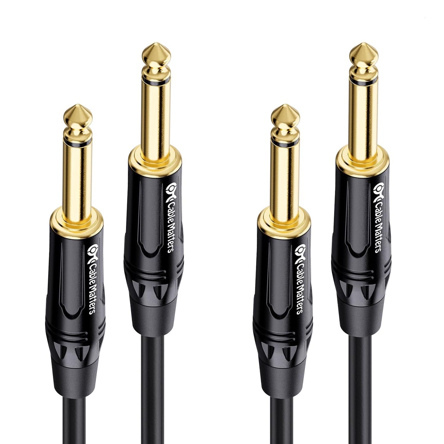 Cable Matters 2-Pack 1/4 Inch TS to TS Electric Guitar Cable - 3ft, Guitar Amp Cord, Instrument Cable for ElectricGuitar, Mandol