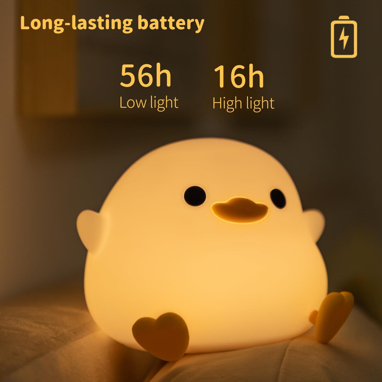 Bestfaith Cute Dodo Duck Night Light Led Squishy Night Lamp 2 Gears Dimmable Nursery Nightlight For Kids Rechargeable Touch Lamp Dorm Decor Kids Funny Gifts (Dodo Duck)