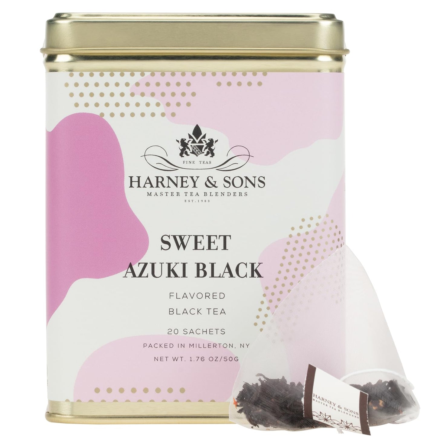 Harney & Sons Sweet Azuki Black Tea Tin of 20 Sachets Vanilla and Red Bean Flavored Blend