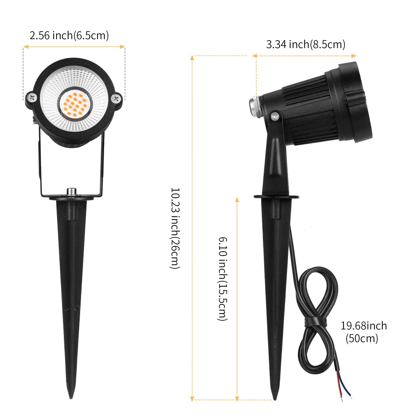 REEGOLD Low Voltage Landscape Lights, 7W 700LM LED Spotlights, Warm White 2700K, IP65 Waterproof, Aluminum, 6 Pack