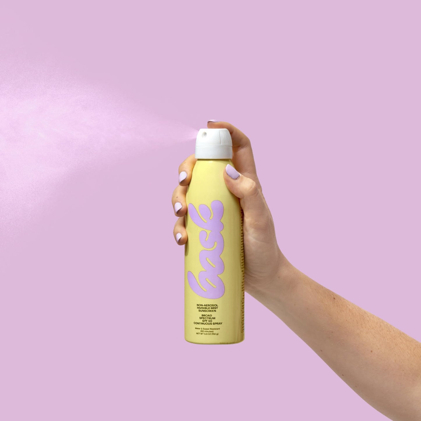 Bask Suncare SPF 50 Sunscreen Spray - Non-Aerosol, Broad Spectrum UVA/UVB Protection, Dermatologist Recommended, No White Cast,