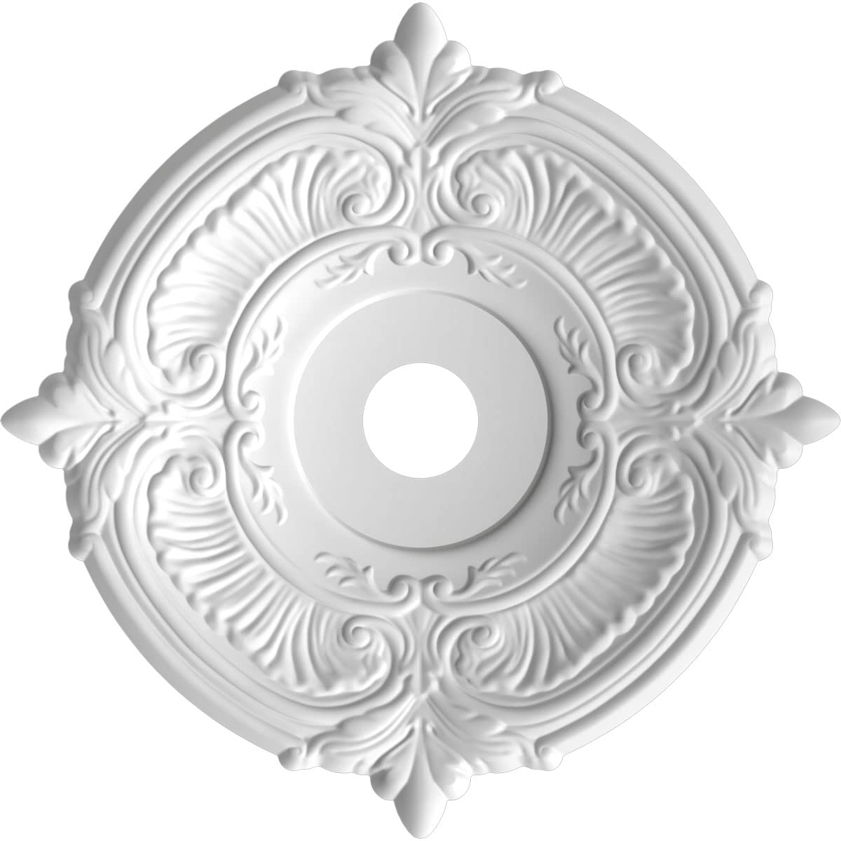 Ekena Millwork 22Od X 3 1/2Id X 1P Attica Thermoformed Pvc Ceiling Medallion (Fits Canopies Up To 7 3/4), Aged Dark Steel
