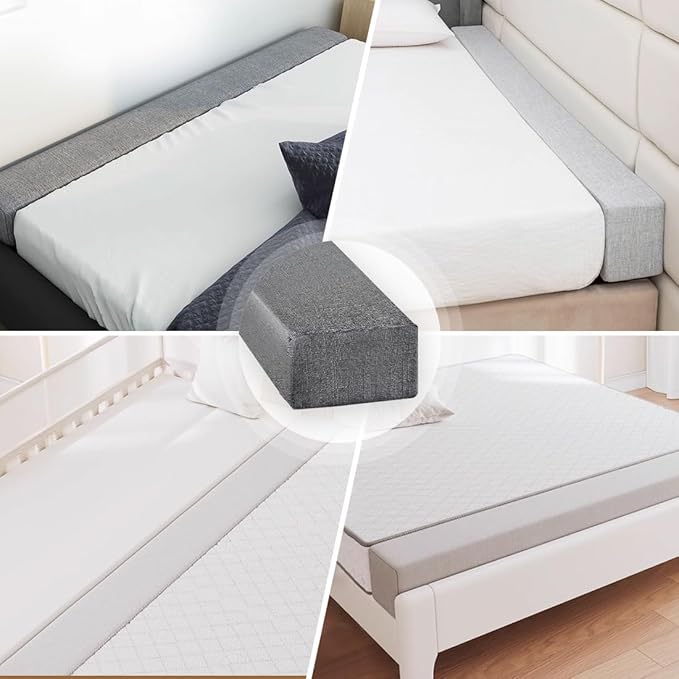 Bed Gap Filler,High-Density Bed Crack Filler with Removable Cover,Mattress Extender for Headboard Gap,Spacer Filler Between Mattress and Wall,Bed Wedge Gap Filler,Full Size,Dark Gray,72"x4"x12"