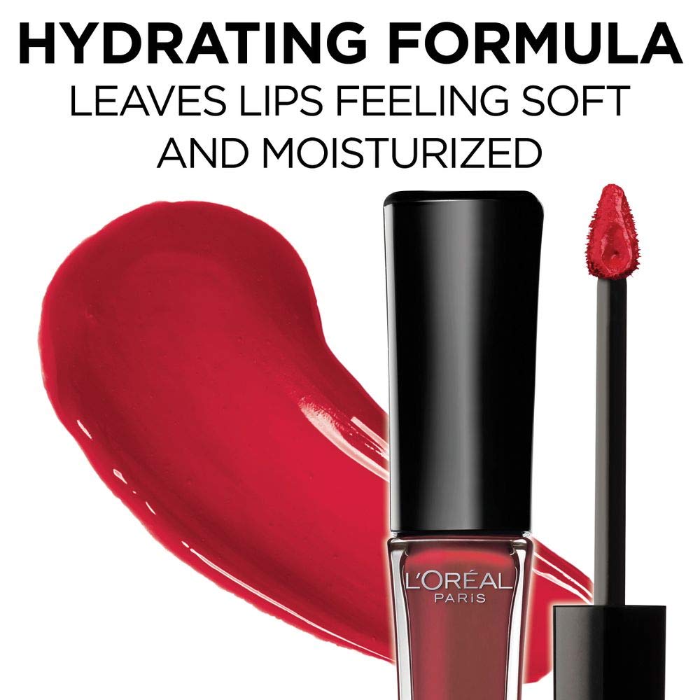 LOreal Paris Makeup Infallible 8 Hour Hydrating Lip Gloss, Cherry Flash, 0.21 Fl Oz