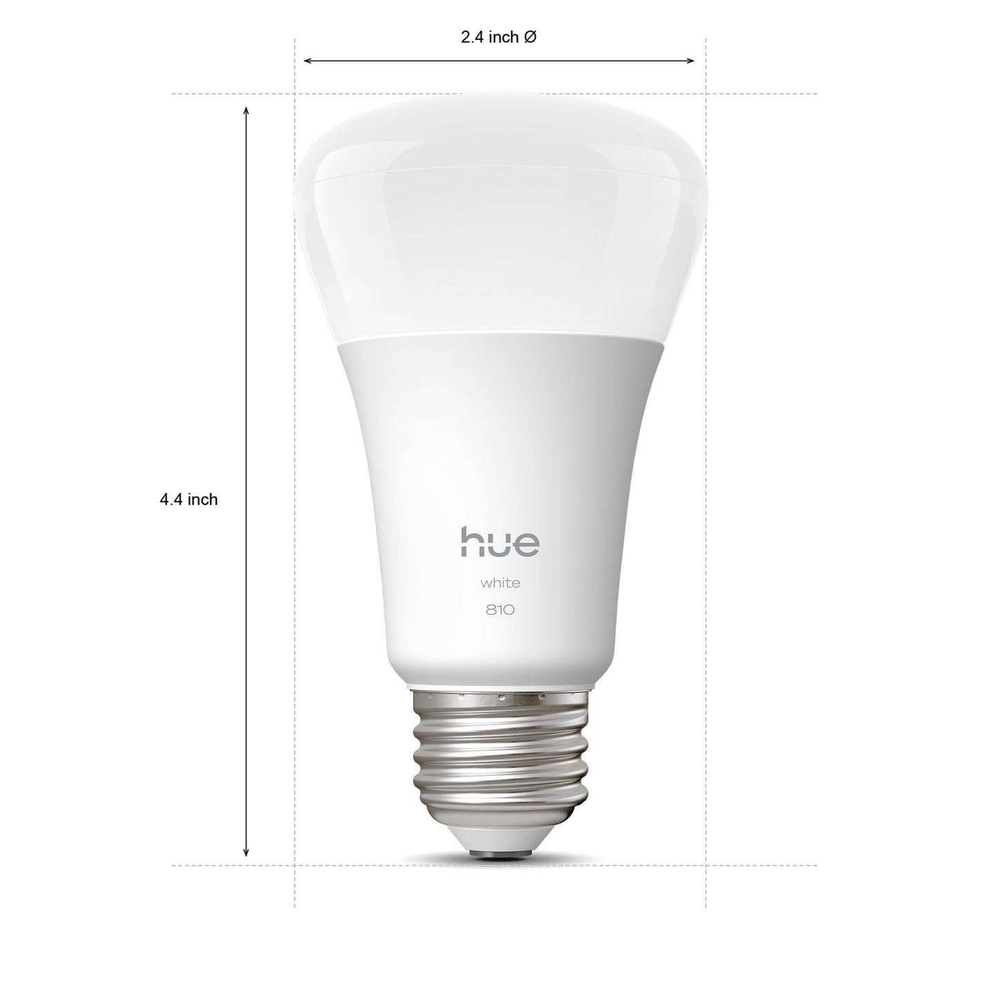 Philips Hue Smart LED A19 Bulb, Warm White Light 2700K, E26 Base, 9W, 810 Lumens, Dimmable, Works with Alexa, Google Assistant, and Apple Home, 2pk