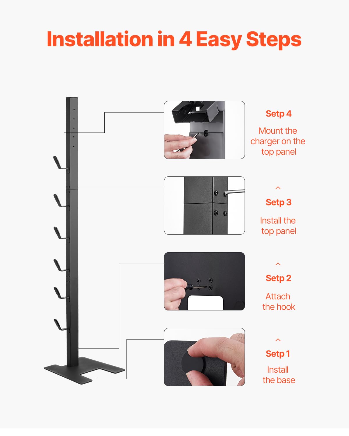 Vevor Vacuum Stand, Compatible With V6 V7 V8 V10 V11 V15, Stable Vacuum Stand Holder With 6 Hooks For Dc30 Dc31 Dc34 Dc35 Dc58 D