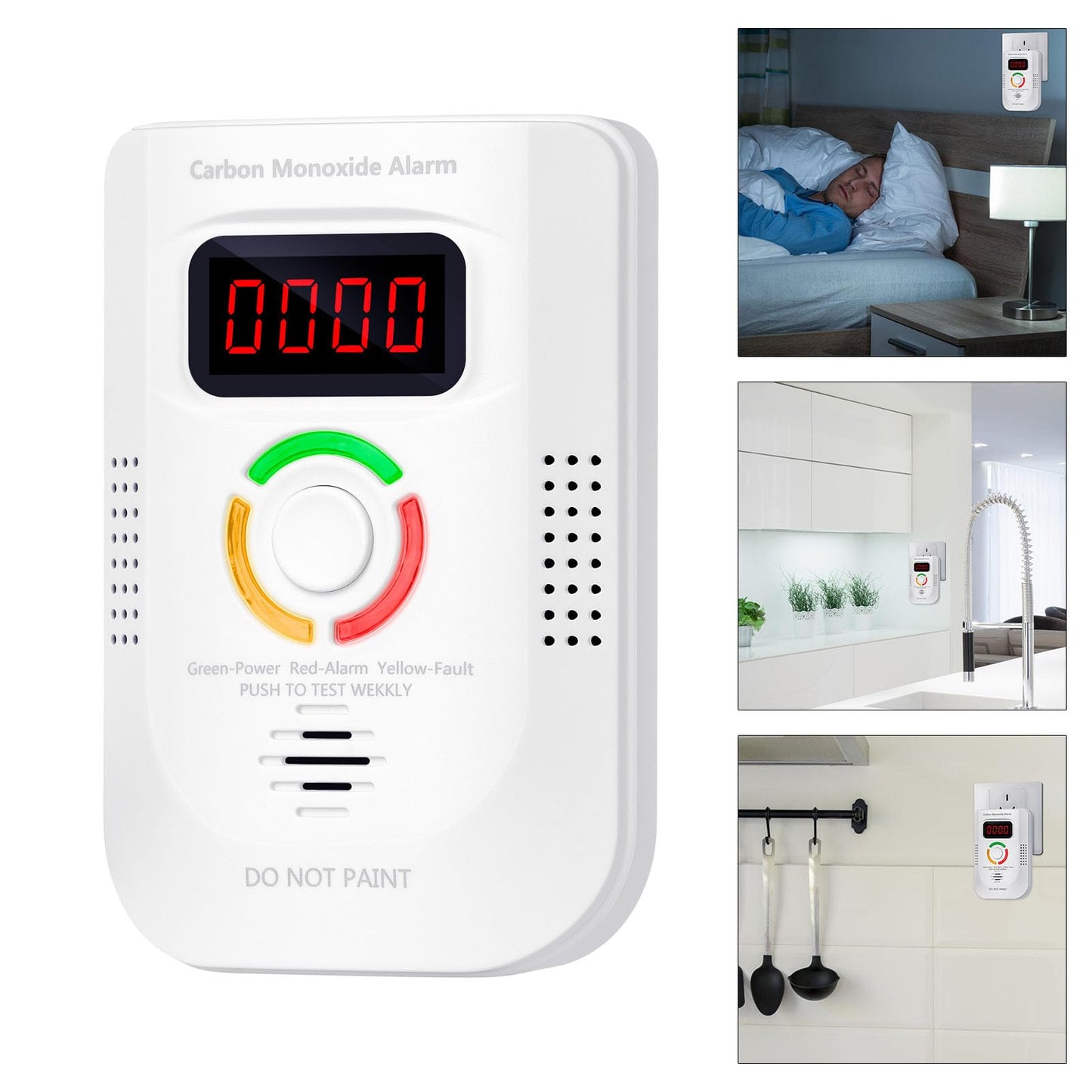 Advanced Detection Device with Alerts Systems Home Safe Carbon Monoxide Alarms ABS for Indoor Air Assurances Office Hotel Alarm