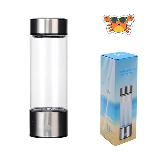 Hydrogen Water Bottle, Portable Hydrogen Rich Water Generator with 3Min Quick Electrolysis for Home, Office and Travel V32.611.08 AR-02-008 (Silver Frost)