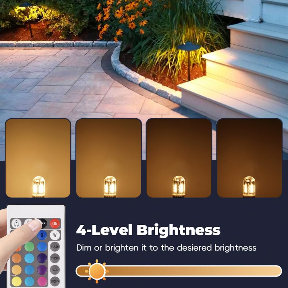 Makergroup RGB T3 G4 Bi-pin LED Bulbs, 12V Color Changing, Warm White + 15 Multicolors, Dimmable, Weatherproof, 3 Pack, G