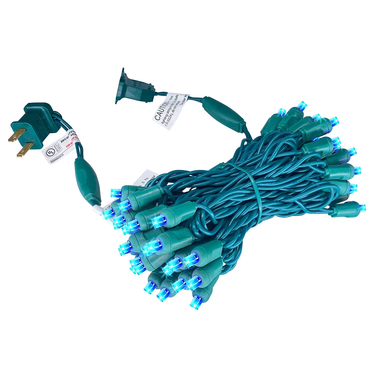 Everfit Lighting 50 Count 5Mm Led Christmas Lights Set, Blue, 17Ft Green Wire, Outdoor Mini String Lights For Halloween & Holiday Decor