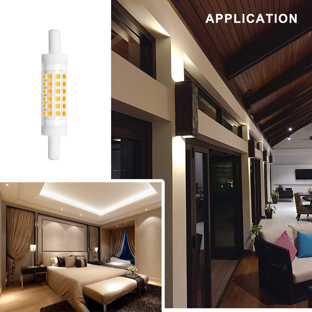 Bonlux Dimmable 78Mm R7S Led Light Bulb - Double Ended J78 T3 R7S Led Floodlight - 5W (45W Halogen Bulb Equivalent) Warm White 3000K For Floor Lamp Workshop Lighting (2-Pack)