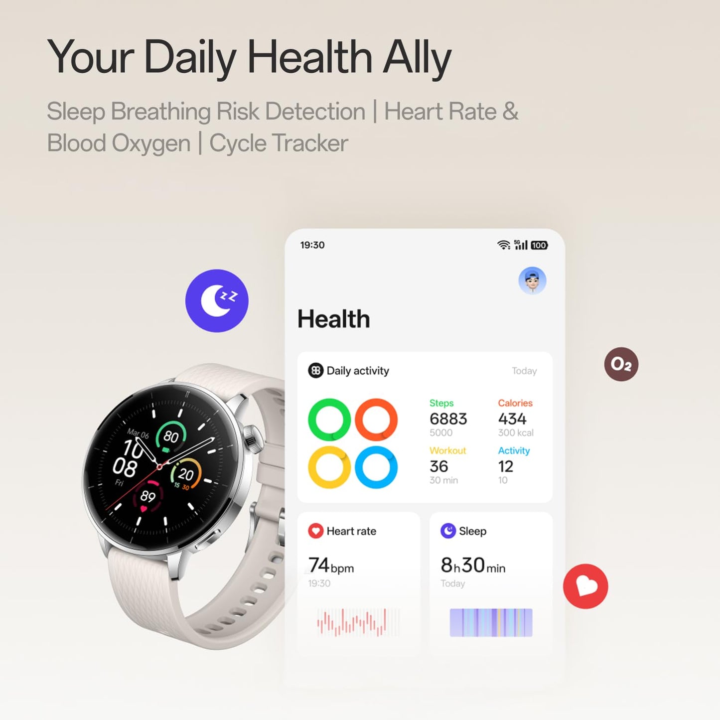Oneplus Watch 3 43Mm Silver Steel, 1.32-Inch Round Display, Silver Steel, Wearos, 32Gb Storage, Sleep Tracking, 345Mah Battery,