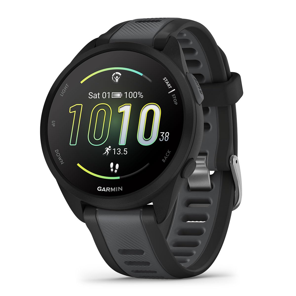 PlayBetter Garmin Forerunner 165 (Black/Slate Gray) Running GPS Smartwatch Bundle - AMOLED Touchscreen, 11-Day Battery, Training & Recovery Wireless Running Earbuds