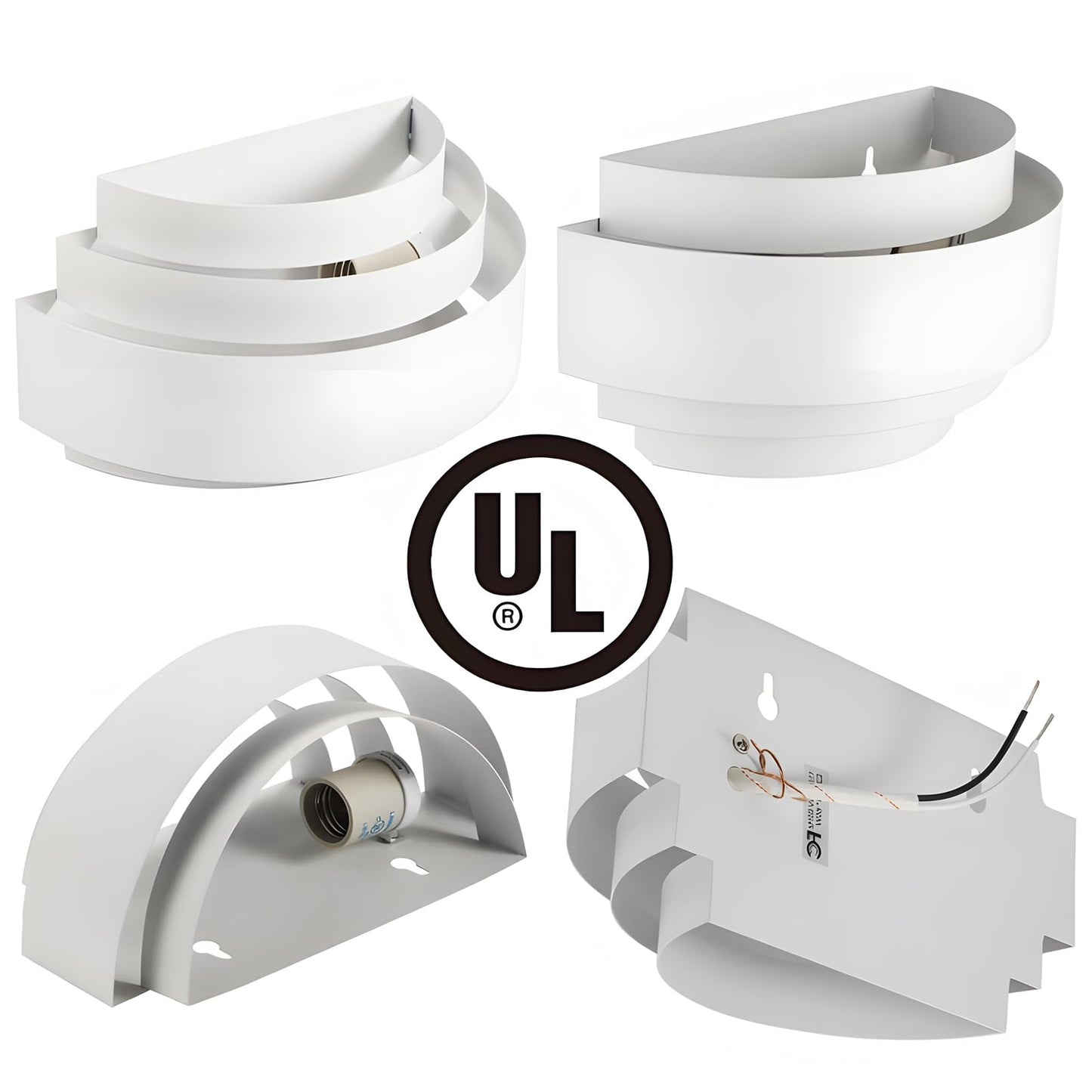 LightInTheBox Modern Wall Sconce - Half Moon Metal Wall Lamp, White, 1PC, Model 1069166 for Stair Hallway Bedroom Home Theatre