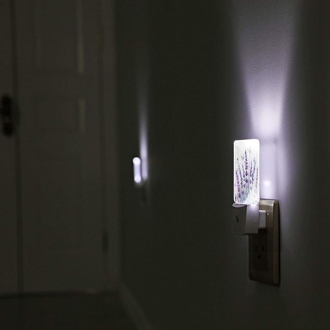 Led Night Light, Lanvender Butterfly Decorative Plug in Nightlights,with Smart Auto Dusk to Dawn Night Light for Bedroom, Kitchen, Nursery, Bathroom