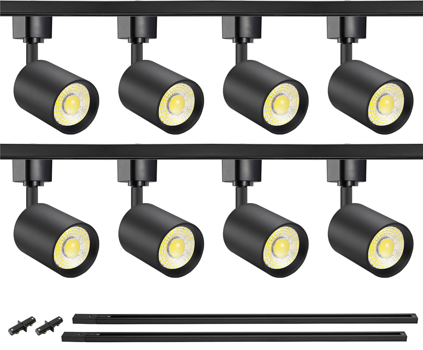 VANoopee 8-Light LED Track Lighting Kit with 6.6FT H Type Track Rails, Dimmable Track Light Heads Bright Ceiling Spotlight Fixtu