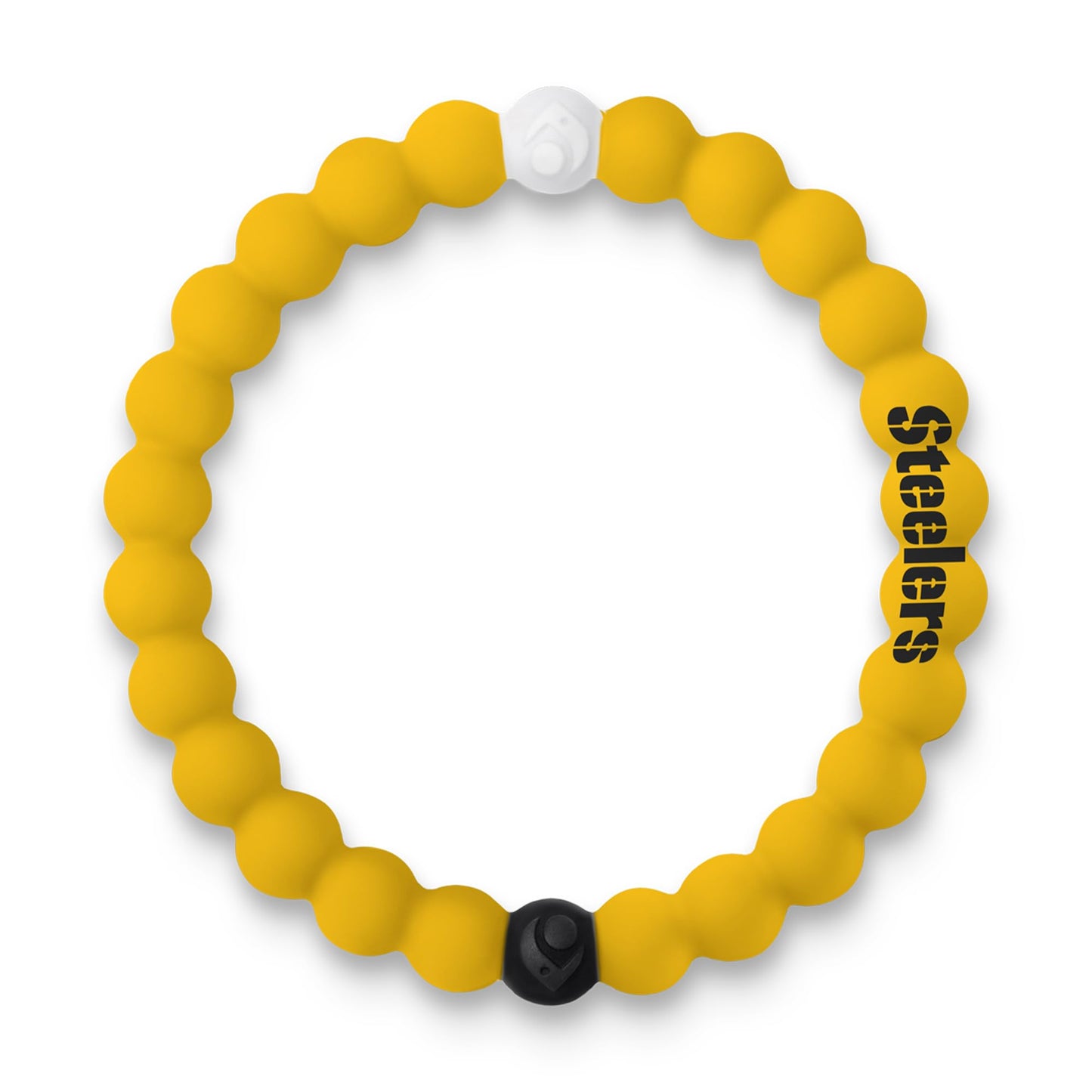 Lokai NFL Football Collection Silicone Beaded Bracelet, Pittsburgh Steelers Classic (Medium) - Beaded Bracelet for Women & Men,