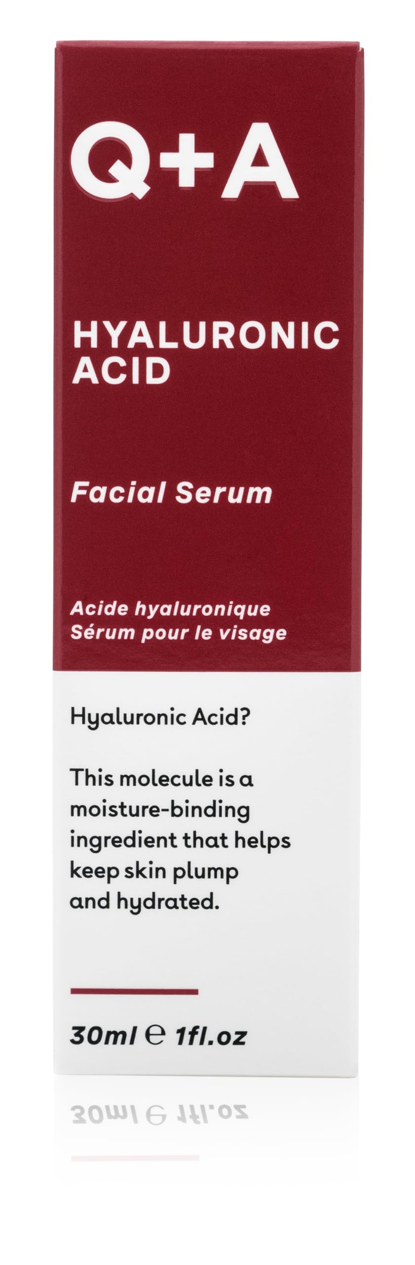 Q+A Hyaluronic Acid Facial Serum. A hydrating Hyaluronic Acid serum for healthy and plump skin. 30ml/1fl.oz