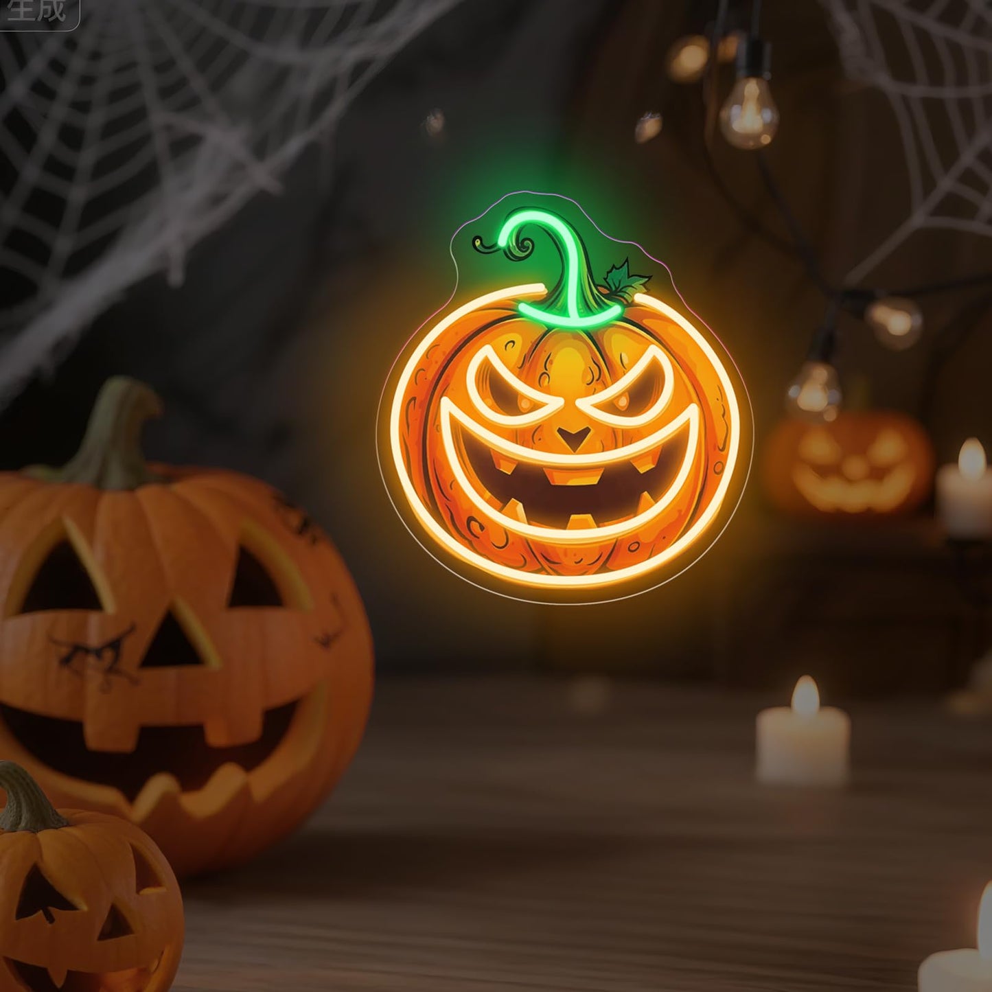 Pumpkin Neon Sign Halloween Pumpkin Led Light Halloween Party Decor Home Decor Pumpkin Decor Personalized Gifts 13.8X12.6
