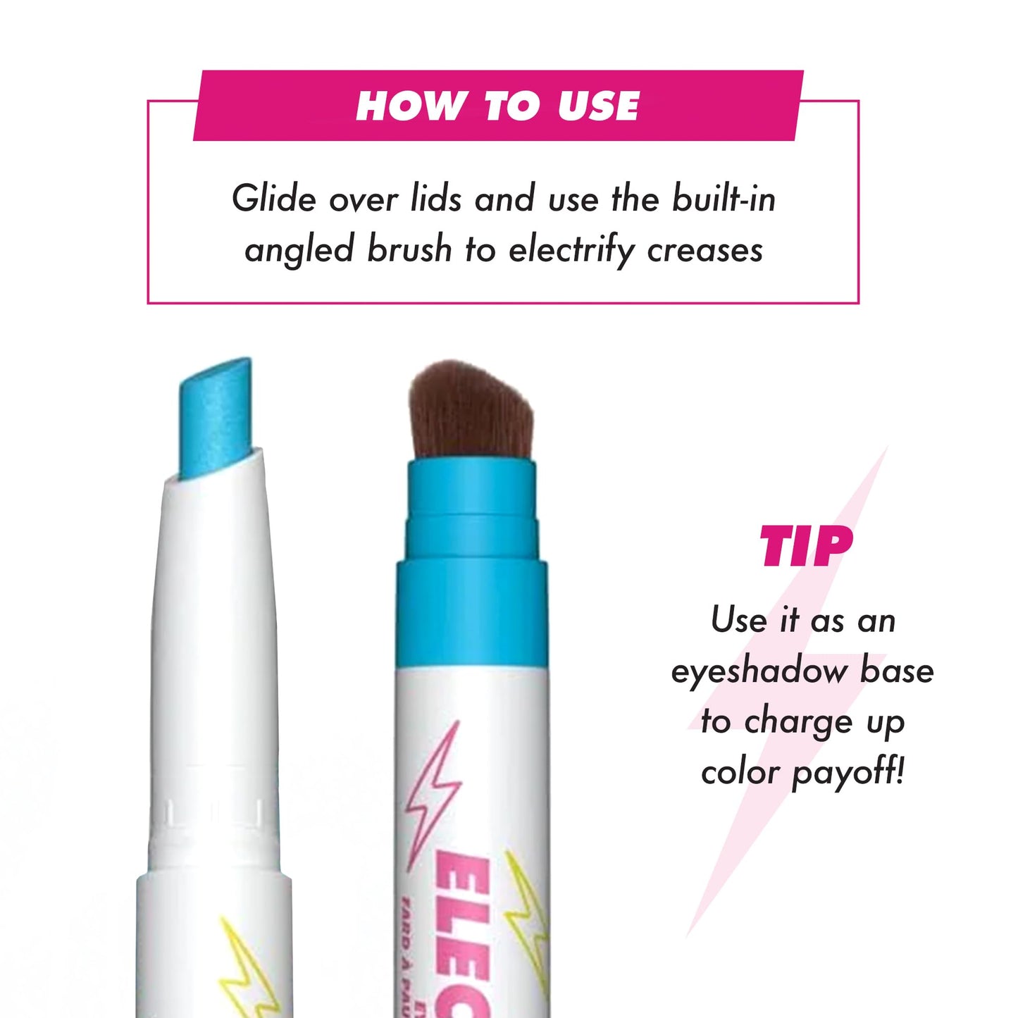 Lime Crime Electric Slide Eyeshadow & Brush Stick, Chill Pill (Metallic Teal) - Lightweight 2-in-1 Eyeshadow Smudge Stick with A
