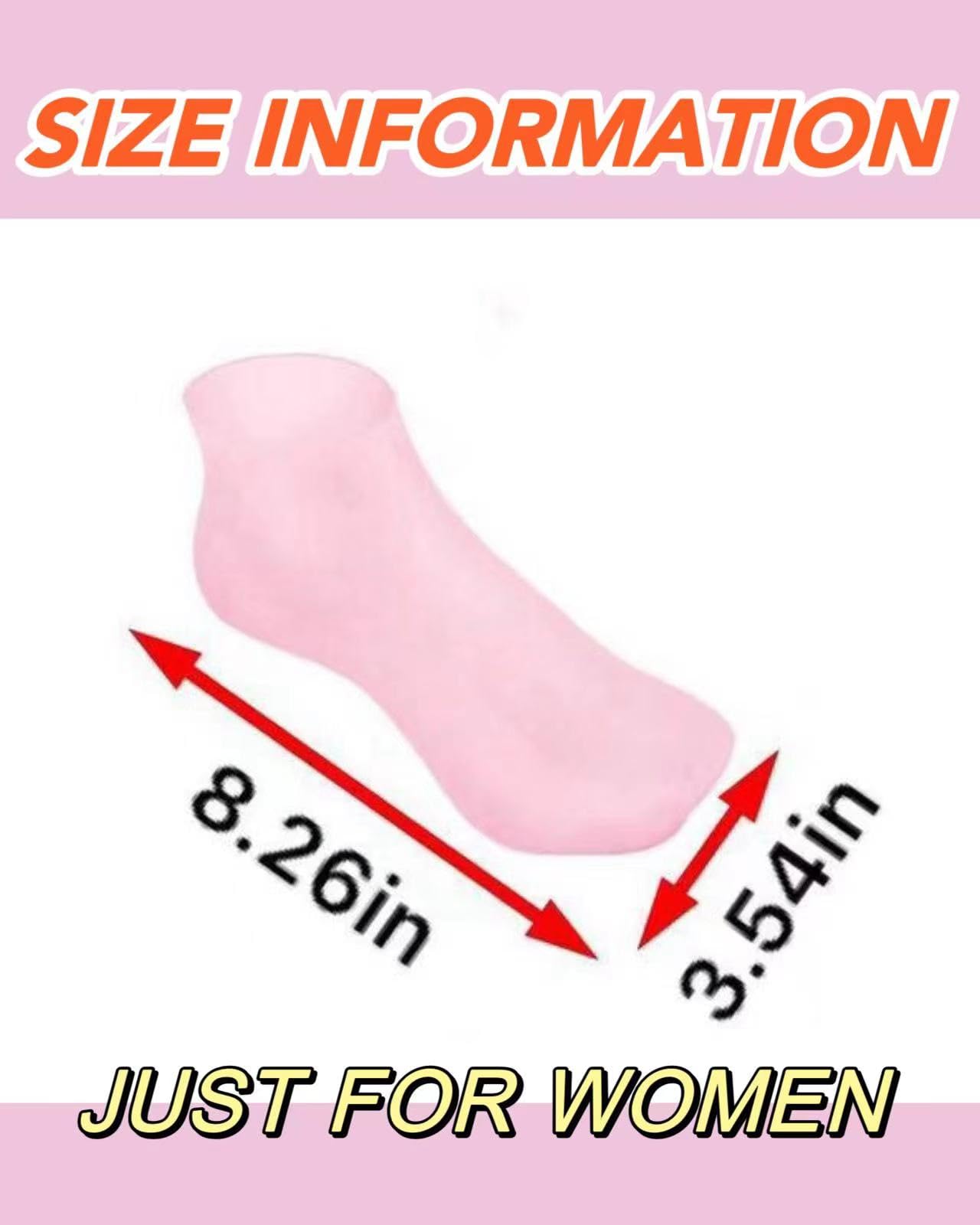 2 Pairs Silicone Socks for Dry Cracked Feet Women,Silicones Moisturizing Socks,Foot Spa Pedicure Silicone Socks for Repairing Dr