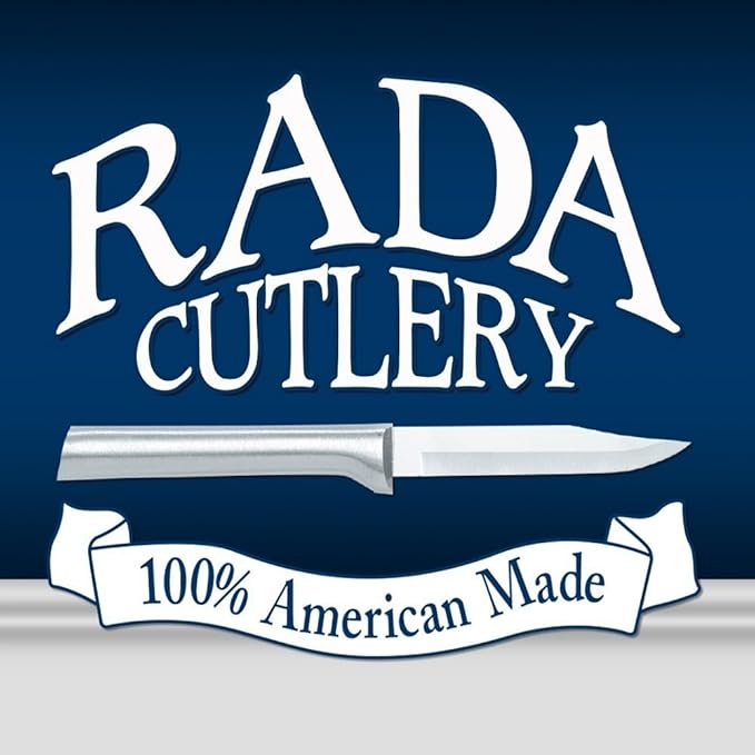 Rada Cutlery Essential Oak Block Set (S58), Stainless Steel Hollow Ground Blades, Made in USA, Silver Handles